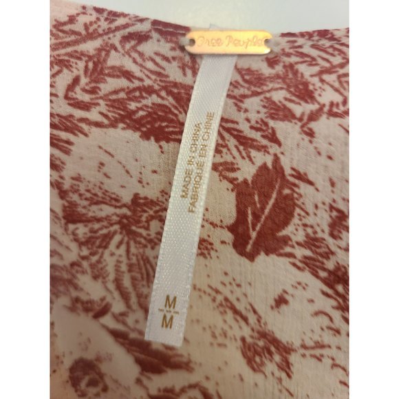 FP Free People Boho Long Sleeve Sheer Mini Dress Floral Print - Picture 3 of 4